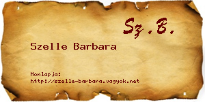 Szelle Barbara névjegykártya